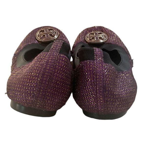 Tory Burch Purple Metallic Sparkle Caroline’s Flats 9.5 - Picture 7 of 9